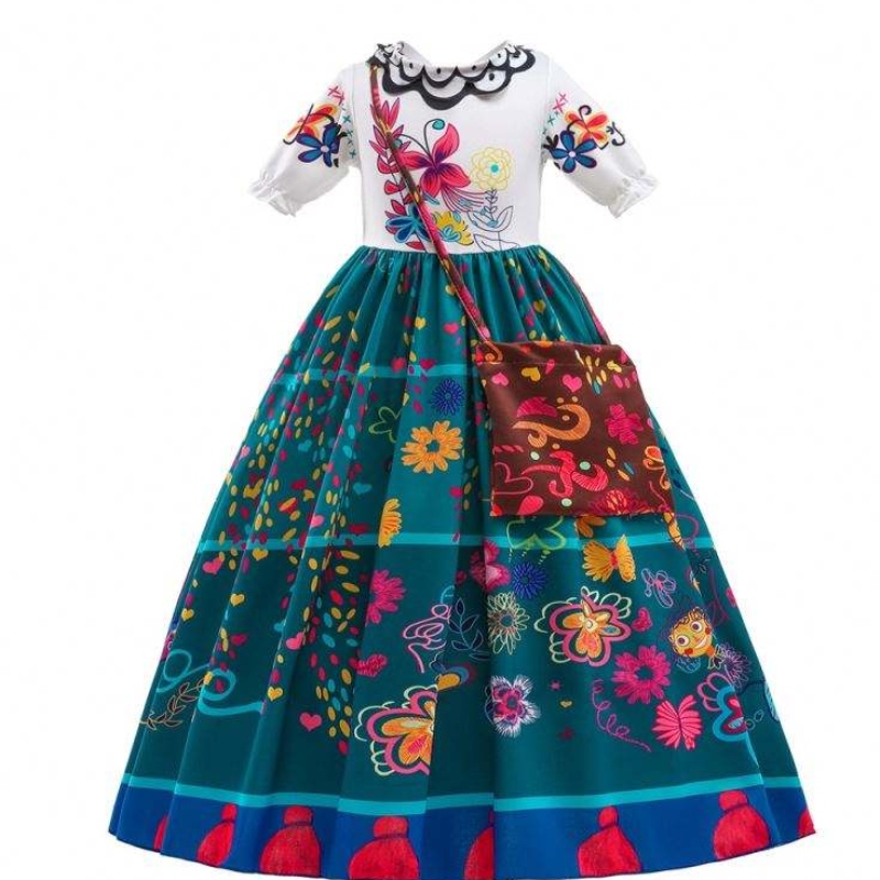 Нова мода Kids Encanto Movie Costume Halloween Mirabel Cosplay Long Dress Barbie Fashionistas дрехи