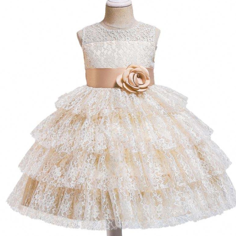 Baige Summer Fashion Tulled Flower Girl Girl сватбена рокля 12 -годишни момичета деца розови вечерни рокли за парти