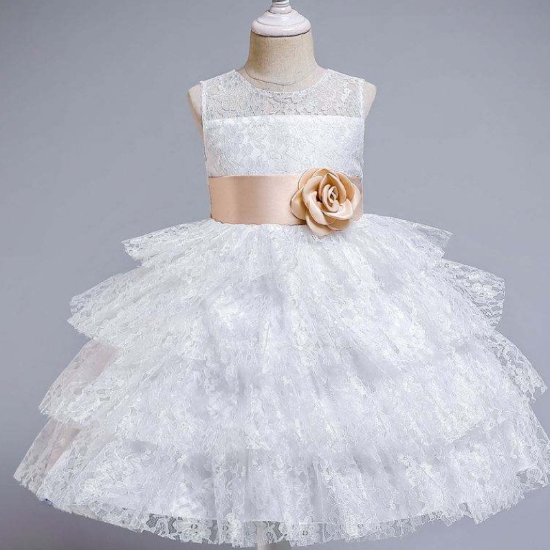 Baige Summer Fashion Tulled Flower Girl Girl сватбена рокля 12 -годишни момичета деца розови вечерни рокли за парти