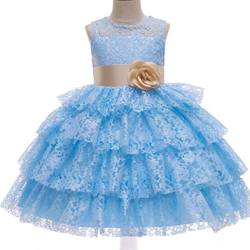 Baige Summer Fashion Tulled Flower Girl Girl сватбена рокля 12 -годишни момичета деца розови вечерни рокли за парти