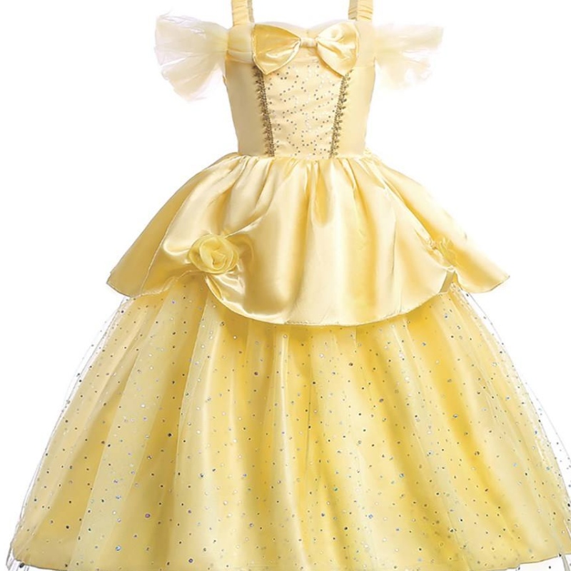 Момиче Belle Princess Ress Kids Beauty and the Beast Costume Baby Baby Christmas Princess Party Party Fancy Ressing 2-10 години