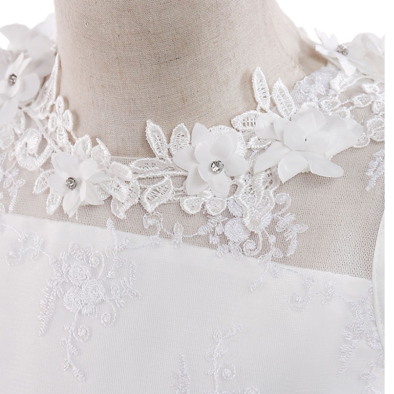 2022 Girl Party Dress Елегантна бяла шаферка принцеса детски рокли за момичета дрехи деца сватбена рокля 10 12 години