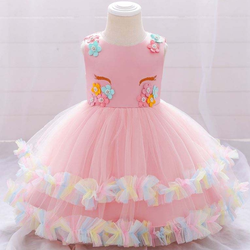 Baige Children Unicorn Party Princess Ress Up Flower Gilr рокли Детци момиче сватбена рокля рокля