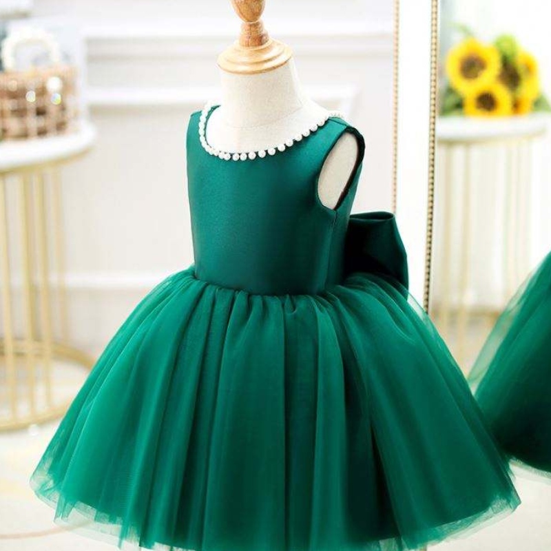 Baige Toddler Princess Flower v Back Beading Dress Baby Girls Birthday Wedding Paint Ressions