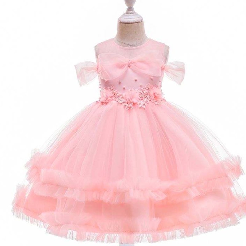 Baige New Baby Kids Clothes Lovely Flower Girl Официална рокля за рожден ден рокля с рожден ден