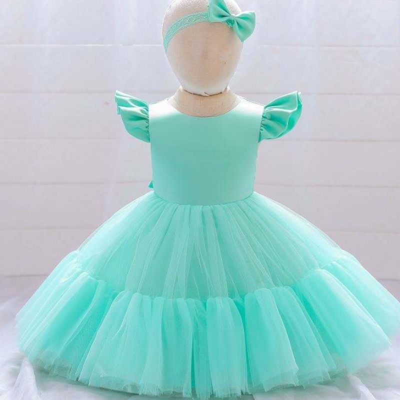 Baige New Fashion Flower Girl Dress Baby Party Рожден ден Сватбена принцеса Детски рокли за дрехи L2038XZ