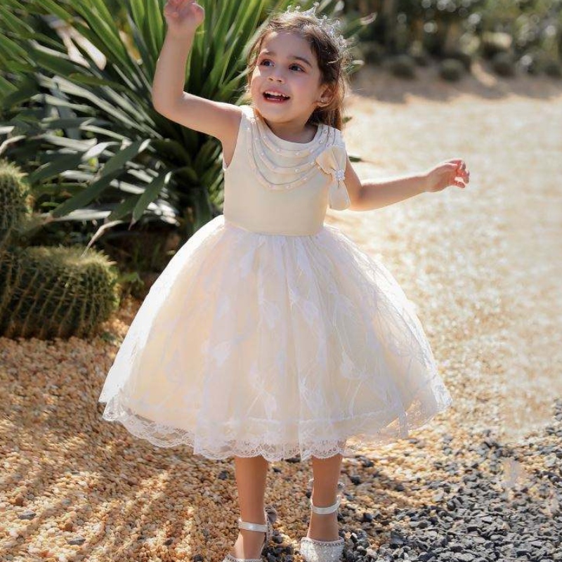 Baige Europe Style Toddler Pequin Dress Girls Коледни рокли Рожден ден празник парти сватбени цветя момичета рокли