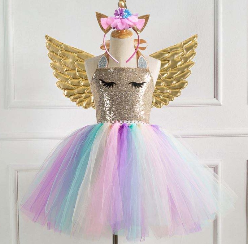 Baige Hot Sale New Style Girls Unicorn Princess Party Party Детска сватбена рокля