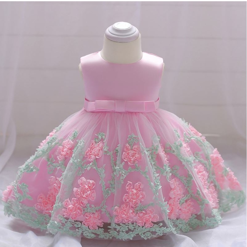 Baige Children Fashion Party Frock Kids Party Носете цветна рокля за деца за деца 0-2 години