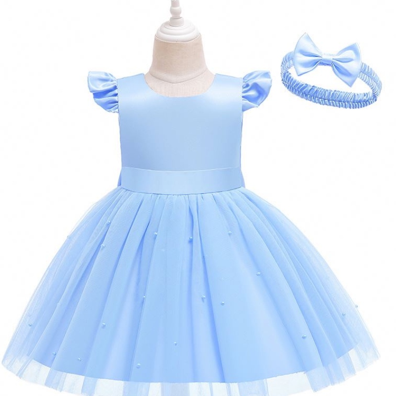 Baige New Kids Frocks Designs Бутик Детски рокли Рожден ден момиче парти носете западна рокля D0760