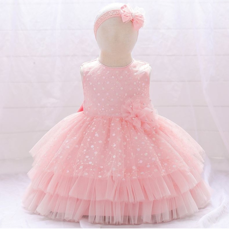 Baige Amazon Hot Sale Flower Girl Party Ressing Kids Kids Birthday Full Month Fairy рокля с лента за глава