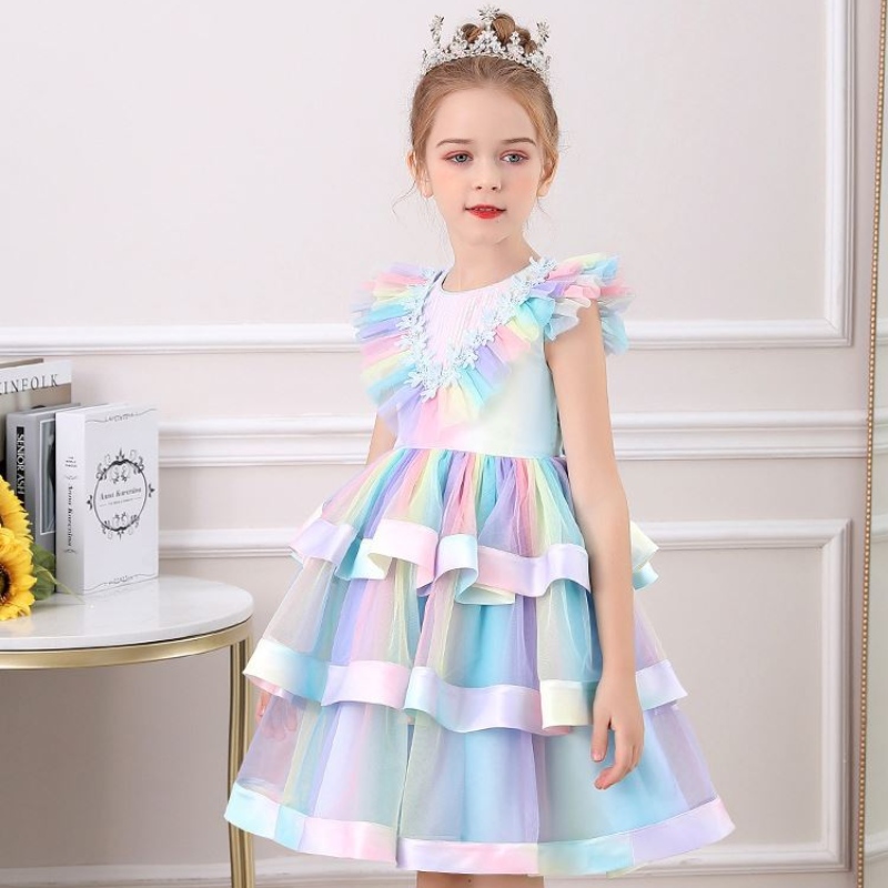 Baige New Model Kids Clothing Lovely Flower Girl Party рокля деца дрехи