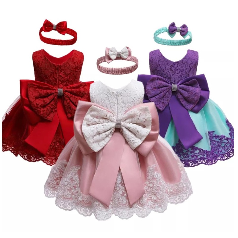 Amazon Hot Sale Kids Princess Dress Bow Lace Rock Dress Sweet Party рокля