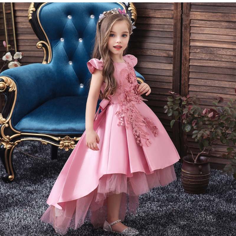 Amazon Children \\'s Trailing Dress Girls Dovetail Mesh Пола принцеса рокля