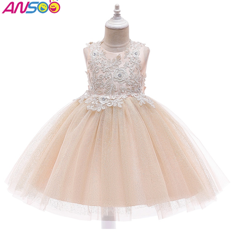 Ansoo New Fashion Wedding Party Princess Toddler Baby Girls Clothes Kids Baby Girl рокли