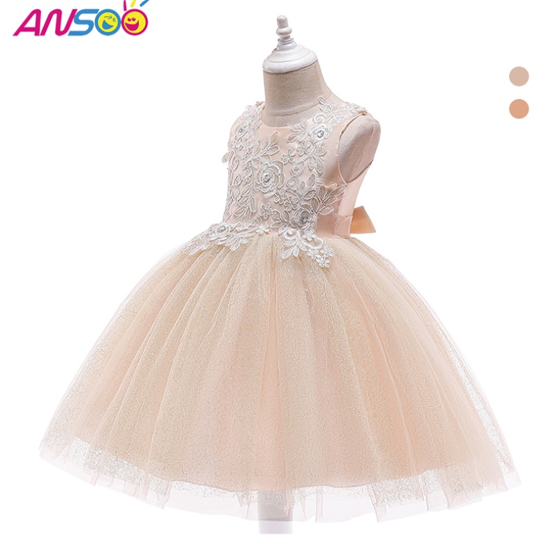 Ansoo New Fashion Wedding Party Princess Toddler Baby Girls Clothes Kids Baby Girl рокли