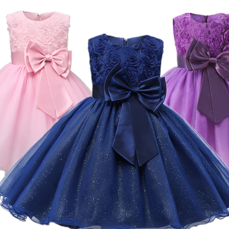 Момичета дантелени цветни принцеси рокля деца сватба рожден ден елегантна парти рокля тийнейджърка момиче -рокля за конкурс
