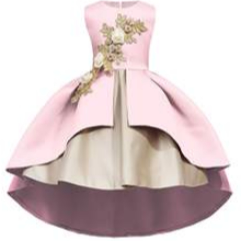 Ins Explosion Fancy Kids Party Dress Floral Baby Girl Ball Bown за сватба за рожден ден