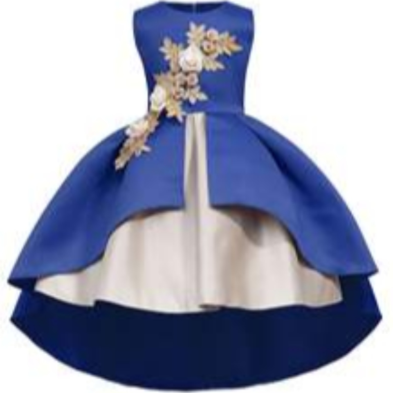 Ins Explosion Fancy Kids Party Dress Floral Baby Girl Ball Bown за сватба за рожден ден