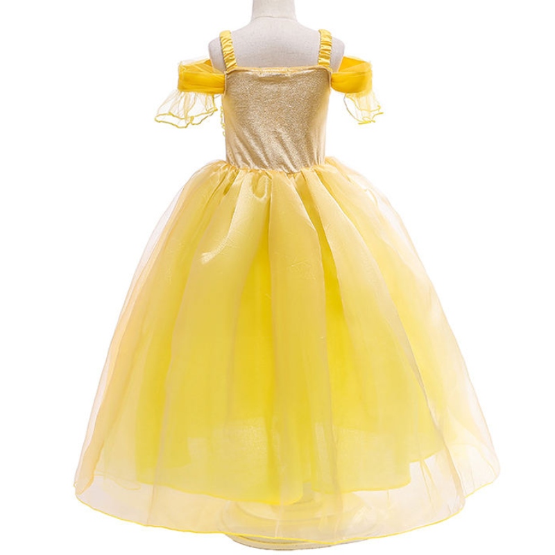 Ansoo Beauty and the Beast Belle Princess Summer Dress Kids Girl Party Dress Коледна костюма бебешка рокля принцеса