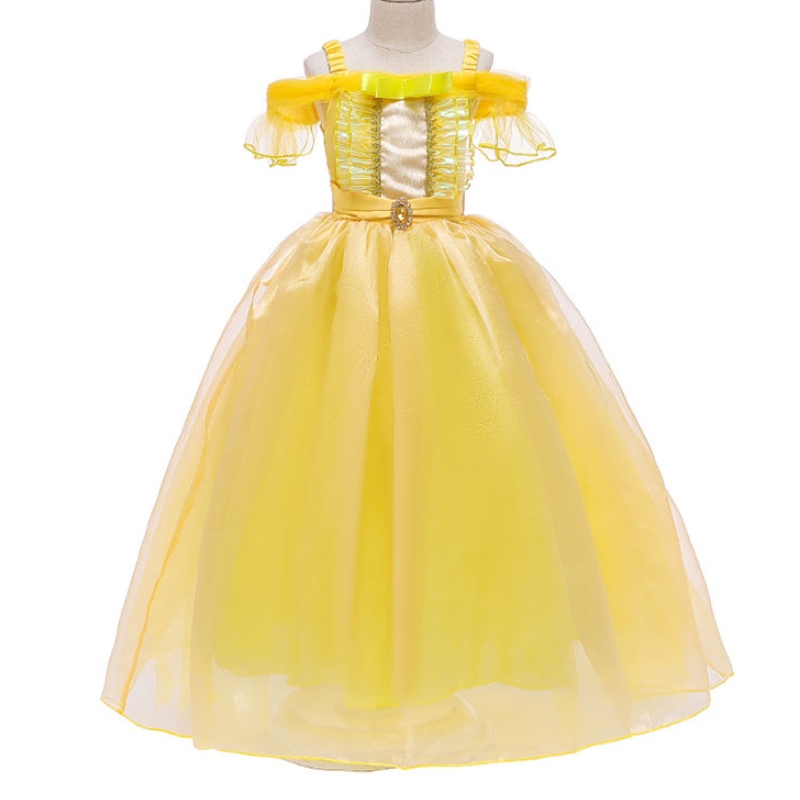 Ansoo Beauty and the Beast Belle Princess Summer Dress Kids Girl Party Dress Коледна костюма бебешка рокля принцеса