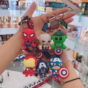 Търговия на едро с добро качество мек каучук 3D PVC сладък ключодържател