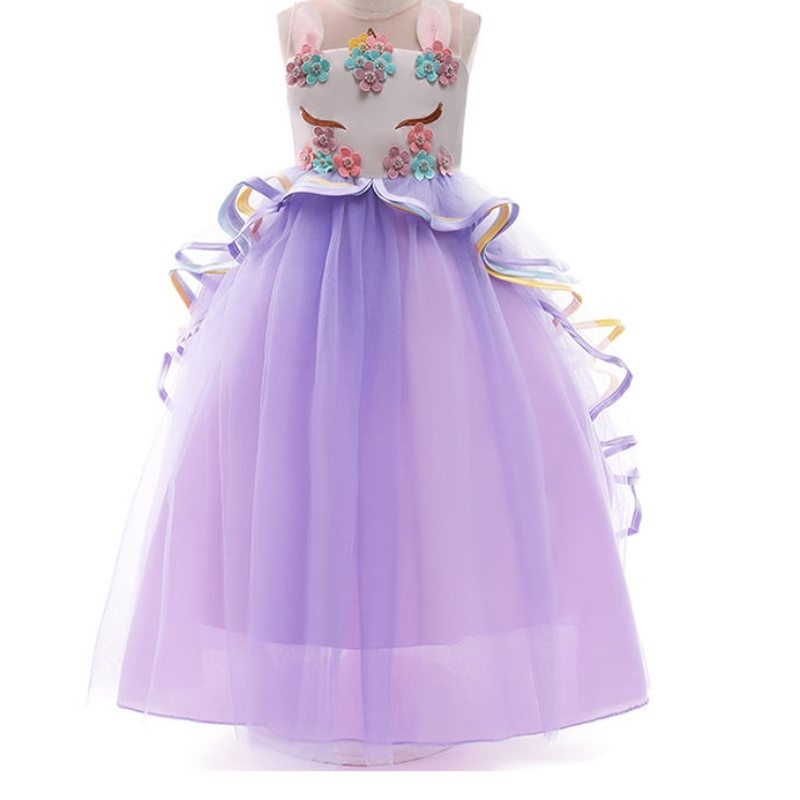 Ansoo Girls Unicorn Ressique Party Cosplay Summer Halloween Fancy Weeding Pink Unicorn Ressing за 2-13y момичета