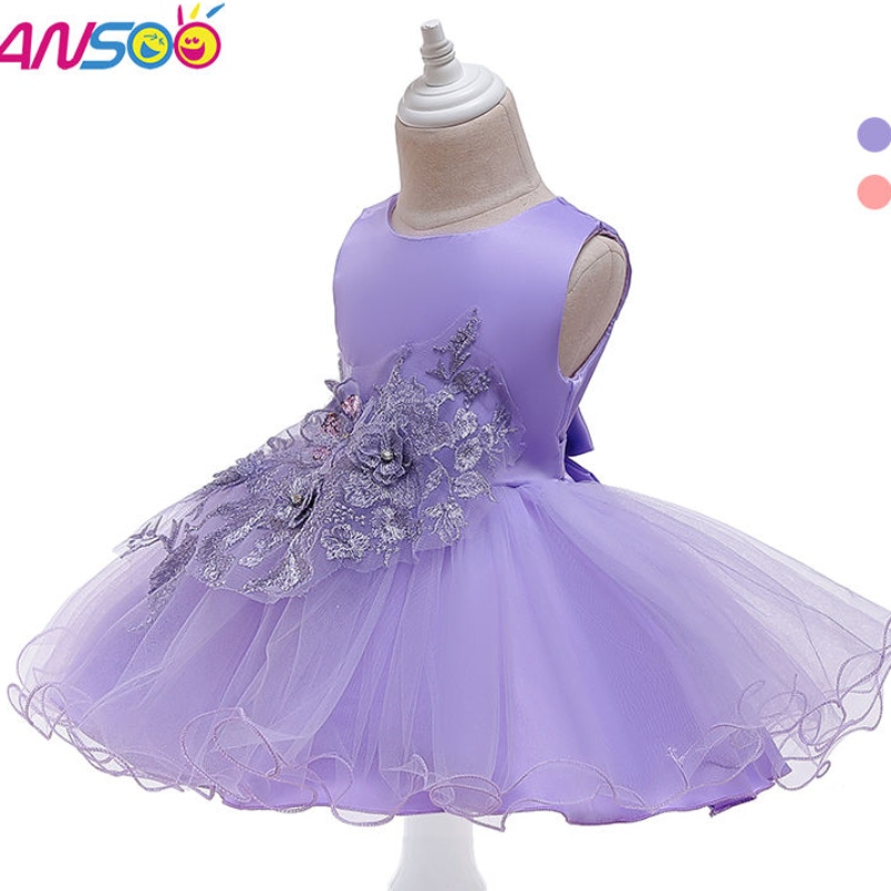 Ansoo New Devined Girls Елегантна официална рокля принцеса Kid Summer Costume Clothes Evening Party Purple Ressions