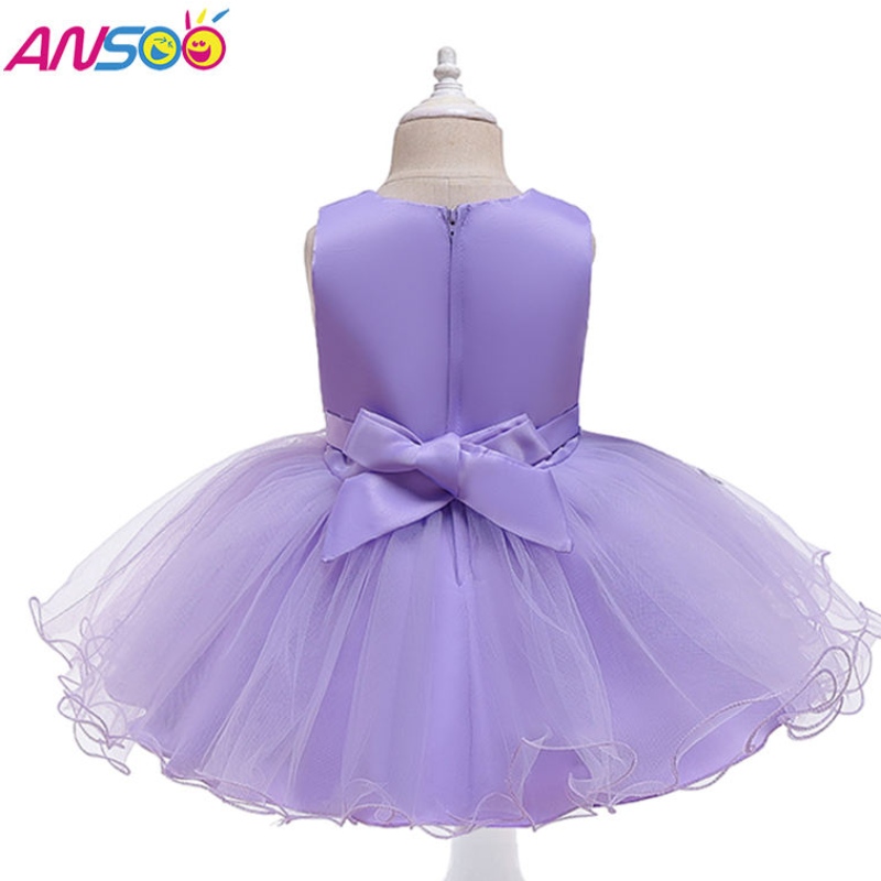 Ansoo New Devined Girls Елегантна официална рокля принцеса Kid Summer Costume Clothes Evening Party Purple Ressions