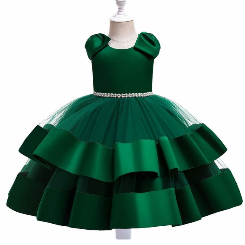 Baige Summer Kids Wedding Dress Boutique Baby Girls Party Ware Dressions с раменна лък