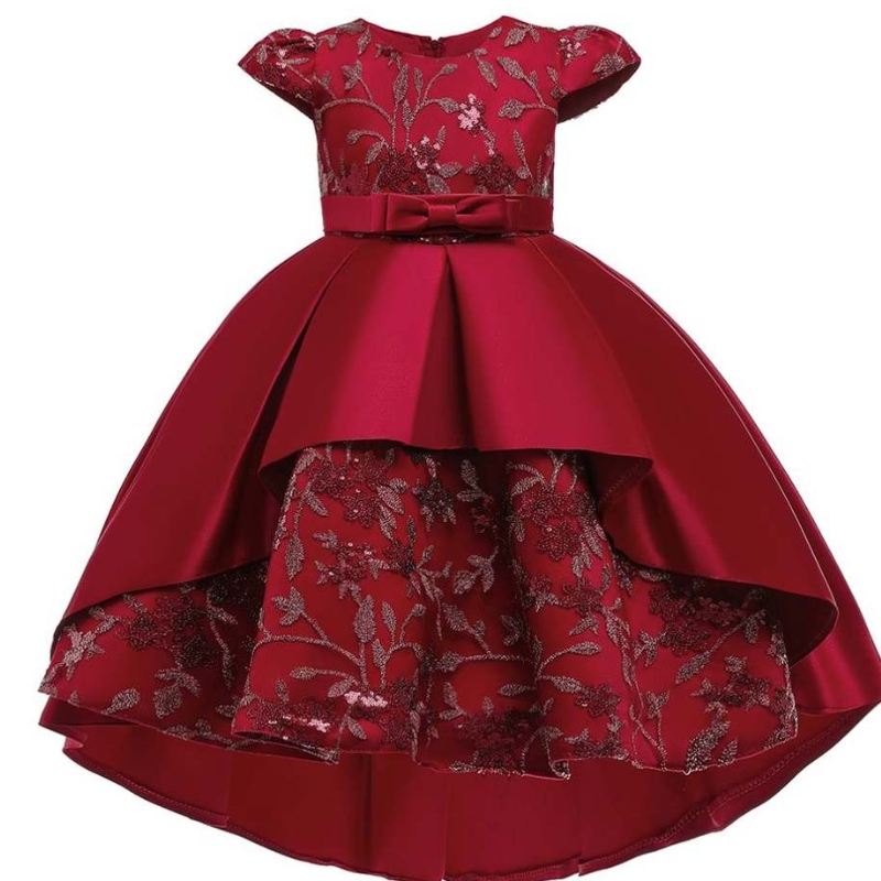 Baige New Year Frock Kids Party Носете дълга опашка Kid Flower Girl Western Party Официален рожден ден рокля