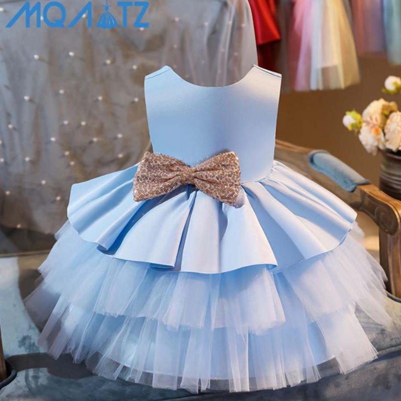 Baige New Flower Girl Tutu рокля бебе фрок деца дрехи лък рожден ден рокля рокля