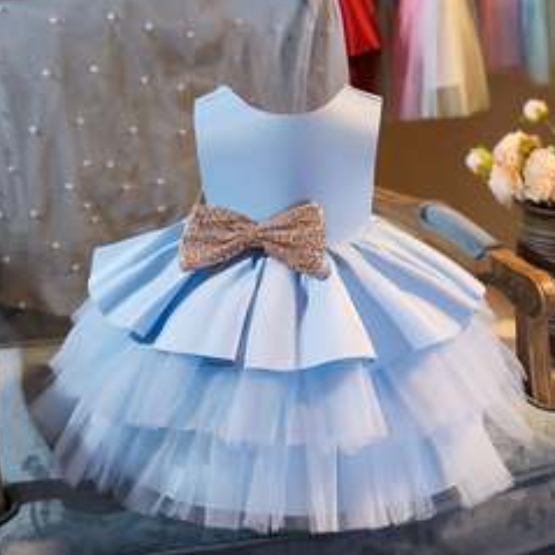 Baige New Children 'Party Ressing Frock Kids Wedding Clothing Leeveless Midi Party рокля