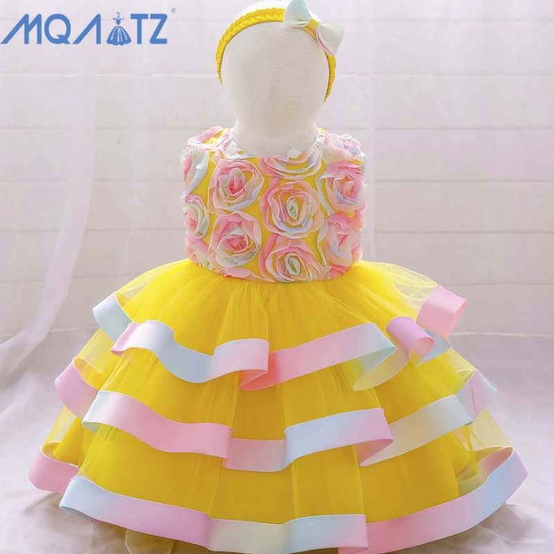 Baige Hot Sale Infant Kids Clothing for Baby Girl Plain Boutique Tutu Dress Girls Ruffle Party рокля