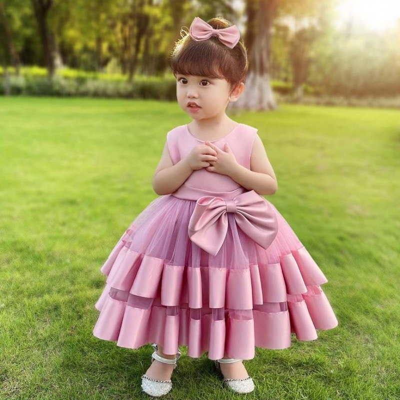 Baige New Children \\ S Bowknot Ressions Baby Stretch Net Princess Lovely Girl Rishing Party рокля