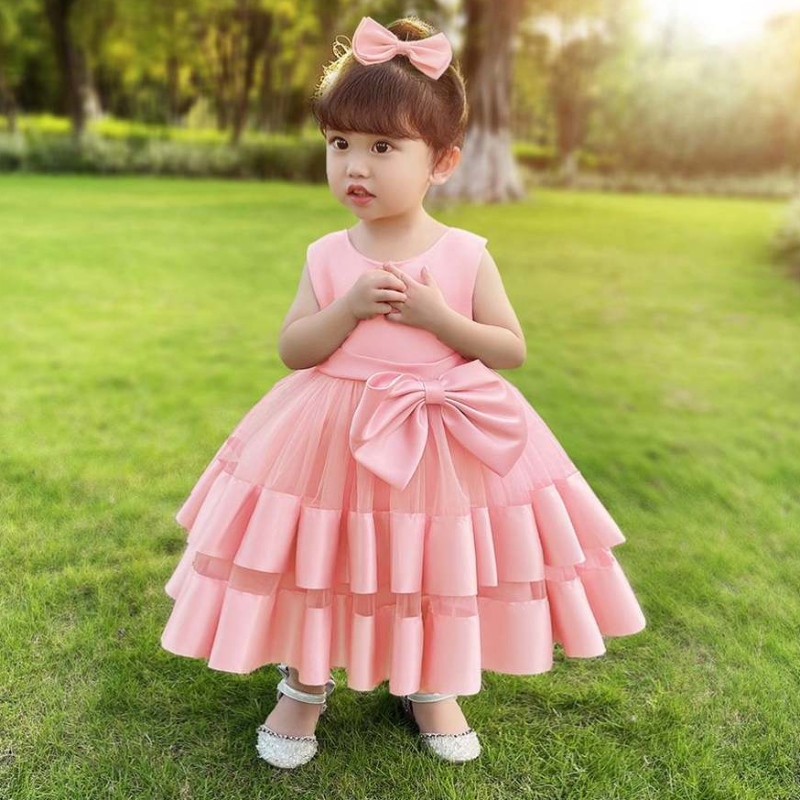 Baige New Children \\ S Bowknot Ressions Baby Stretch Net Princess Lovely Girl Rishing Party рокля