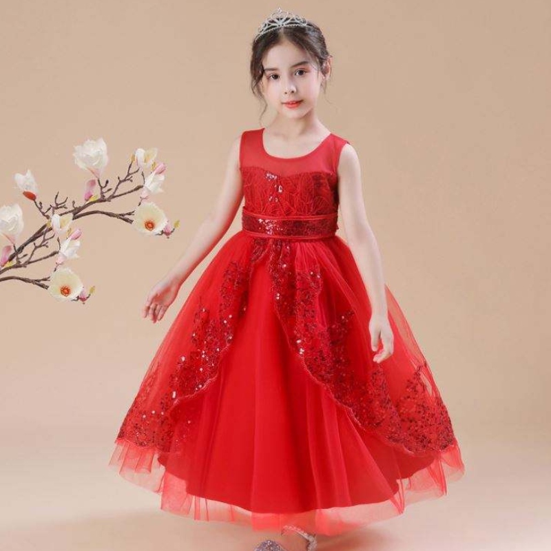 Baige Flower Girl Dress White Kids Baby Girls Peequind Ressing Wedding Party Princess Ball Rock