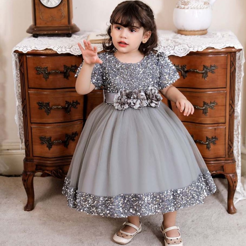 Производител на Baige Summer Kids Party Princess Frock Seepined Baby Wedding Frock