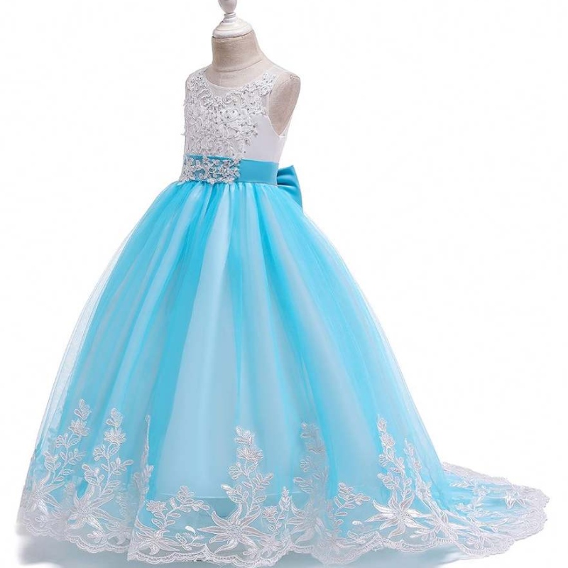 Baige Fancy Little Girls Prom Diamond рокли Puffy Party Макси рокля за деца дълги деца макси бални рокли