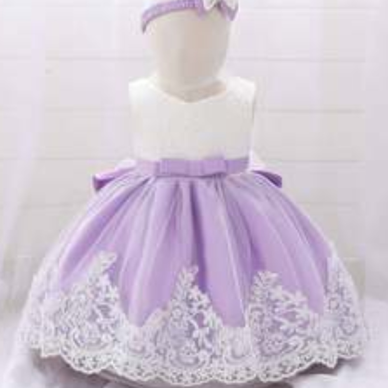 Baige Wholesale Newbory Baby Girl Party рокля флорално кръщене парти събитие Frock Girls Princess Free Hair Band