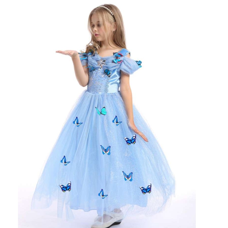 Baige Best Seller Baby Girl Apparel Kids Cosplay Princess Elsa Anna Fashion Girl Costume Racher Diply Ressing