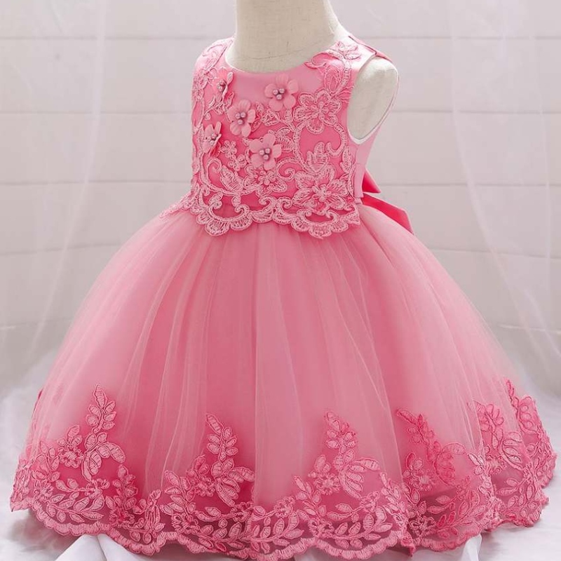 Baige Summer Baby Girls рокля бебета момичета парти костюм бродерия флорална рокля l5097xz