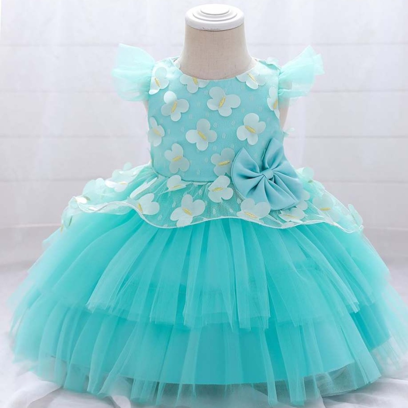 Baige Girls Frock Patterns Сладко момиче Руфла принцеса малко момиче рожден ден красиво първо communion Рокля L1991XZ