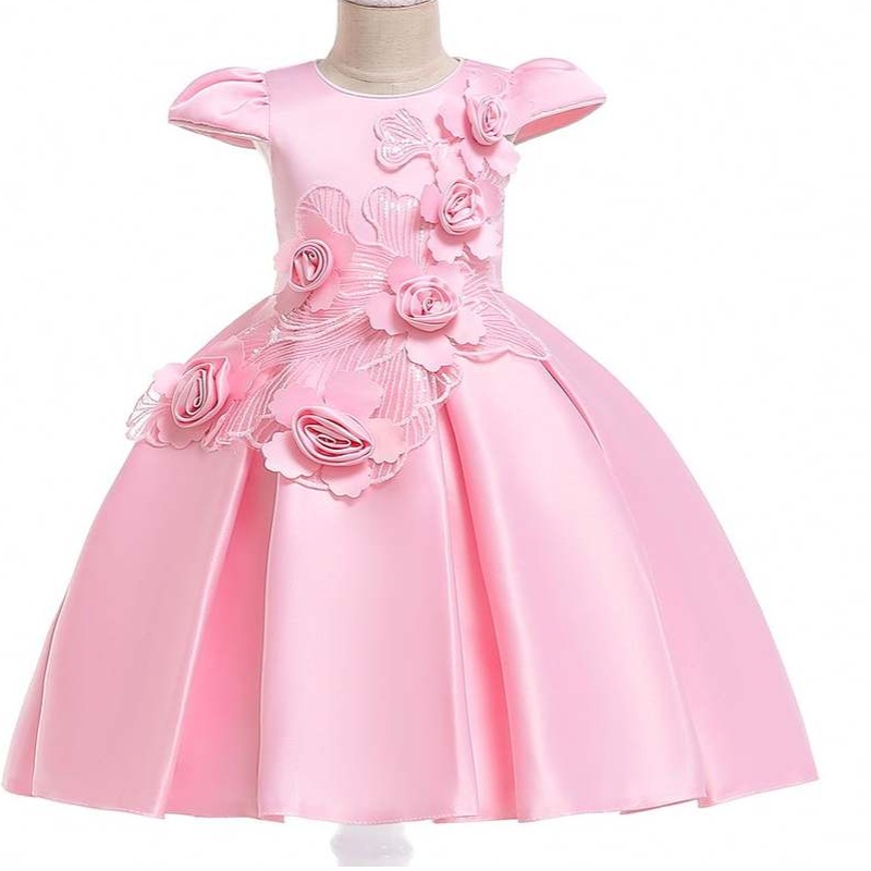 Baige New Fashion Flower Girl Dress Party Сватбена принцеса принцеса бебешки момичета дрехи деца деца момиче рокли L5070