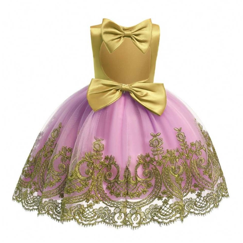 2021 Baige Kids Barment Christmas Frock Новородено бебе момиче рожден ден рокли B-8086