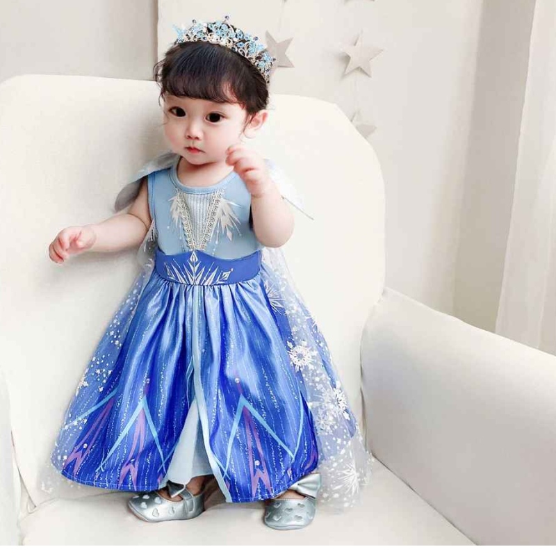 Baige New Design Princess Elsa Anna Role Play Little Girl Cosplay Costumes Коледна парти рожден ден рокля BX1730