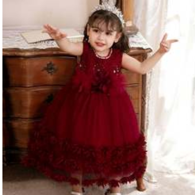 Baige 2022 Toddler Teen Ball Gown Princess Tulle Flower Girl Ress