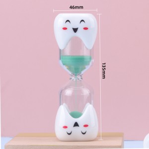 Ново четкане креативно 2 минути 3 минути пясъчен часовник за деца с форма на часовник с формата на часовник