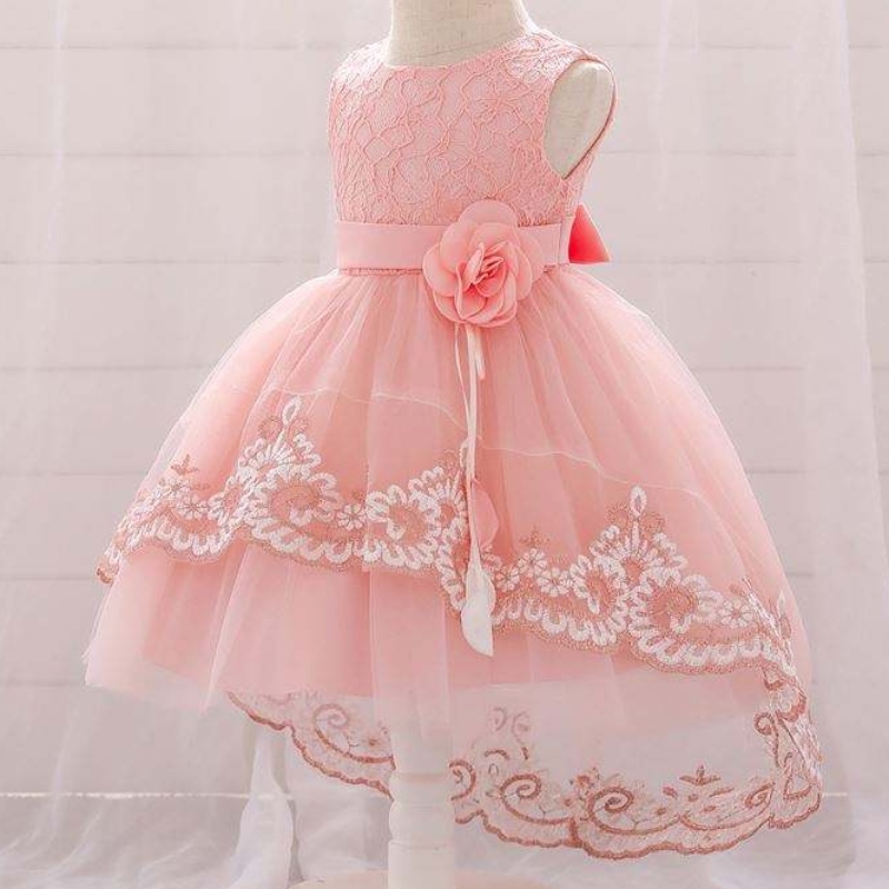 Baige Wholesale Toddler Girl Clothes Fluffyfashion Слоева торта рокля Официално апликация Момиче принцеси рокли за деца L1921XZ