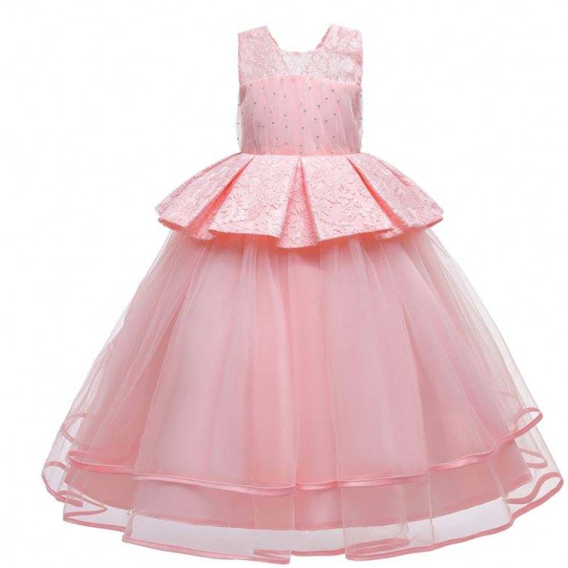 Baige Elegant Kids Long Dress Girls Children Prom Long Frock Evening Ressions Луксозни рокли LP-275